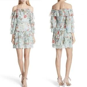Alice + Olivia silk tier mini dress